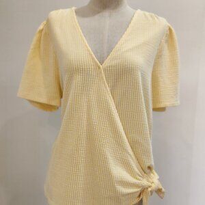 MICHAEL MICHAEL KORS V-neck Short sleeve Faux Wrap Top